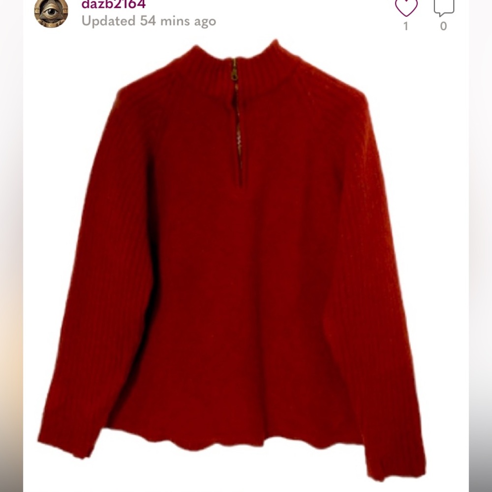Patagonia Mock Half Zipper 💯 Wool  Knit Unisex Sweater Size L - Picture 14 of 14